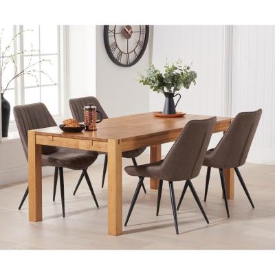 Oak&More Verona 150cm Oak Table With Marcel Antique Chairs