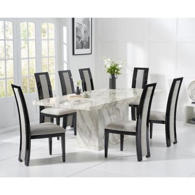 Oak&More Calacatta 180cm Marble Dining Table with Raphael Chairs