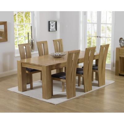 Oak&More Ex-display Thames 220cm Oak Dining Table with 4 Cream Montreal Chairs
