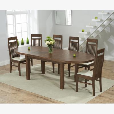 Oak&More Chelsea Dark Oak Extending Dining Table With 10 Brown Monaco Chairs