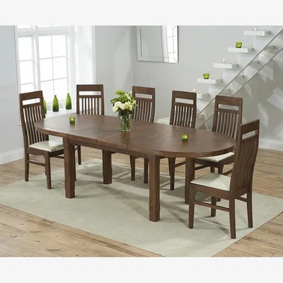 Oak&More Chelsea Dark Oak Extending Dining Table With 10 Brown Monaco Chairs