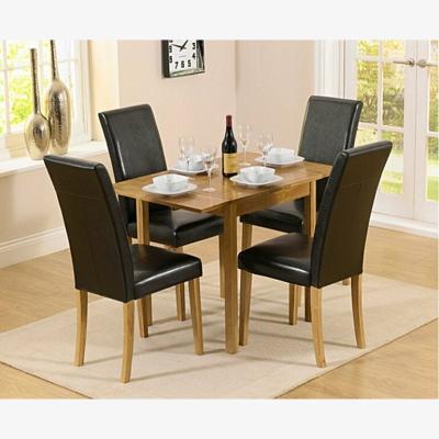 Oak&More Ex-display Oxford 70cm Solid Oak Extending Dining Table with TWO Albany Brown Chairs