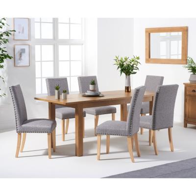 Oak&More Noah 160cm Extending Table with Fabric Chairs