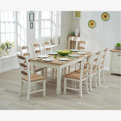Oak&More Ex-display Somerset 130cm Oak and Cream Extending Dining Table with FOUR Chairs