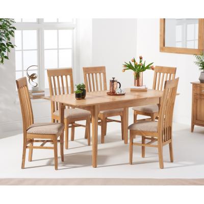 Oak&More Sadie Oak 120cm Butterfly Extending Table with Chairs - Oak, 4 Chairs