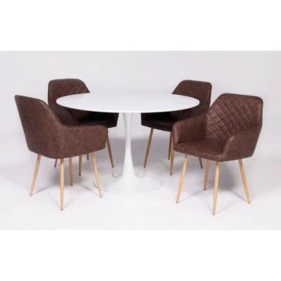 Out & Out Original Avery & Erika Dining Set - 4 Seats - Brown