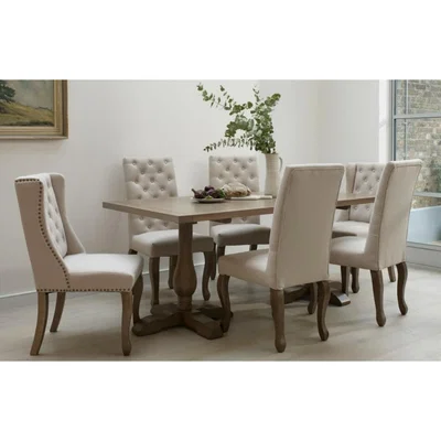 Out & Out Original Balmoral Upholstered Rectangular Dining Set - 6 Seater