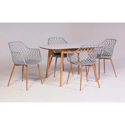 Out & Out Original Abbey & Arabella Dining Set - 4 Seats - Grey