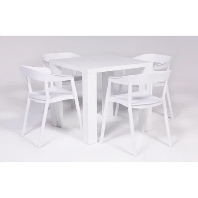 Out & Out Original Alexandra & Zion 80cm Dining Set - 4 Seats - White