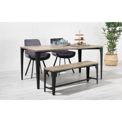 Out & Out Original Houston – Bench Dining Set – 4 Seats – Grey Velvet