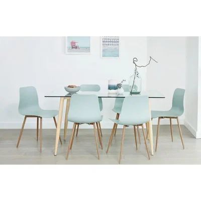 Out & Out Original Talisa - Glass Dining Set – 6 Seats – Teal