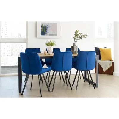 Out & Out Original Aria – Industrial Dining Set – 6 Seats - Blue