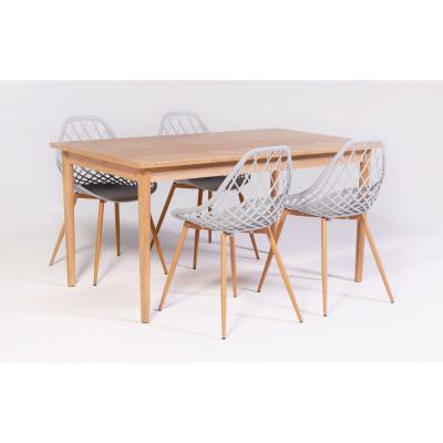 Out & Out Original Herringbone & Aurora Dining Set - 150cm - 4 Seats - Grey