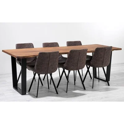 Out & Out Original Noah – 240cm Dining Set – 6 Seats – Vintage Brown