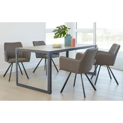 Out & Out Original Cape – Industrial Dining Set - 4 Seats - Grey