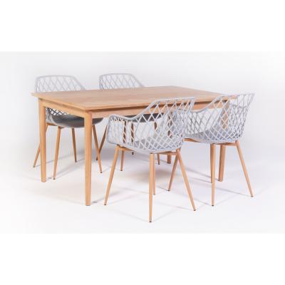 Out & Out Original Herringbone & Arabella Dining Set - 150cm - 4 Seats - Grey