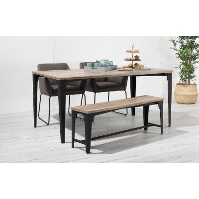 Out & Out Original Storm – Industrial Bench Dining Set – 4 Seats - Grey
