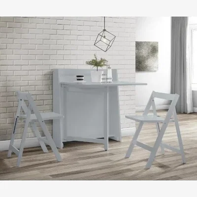 Downtown Julian Bowen Helsinki Compact Folding Dining Set - Light Grey In Lightgrey