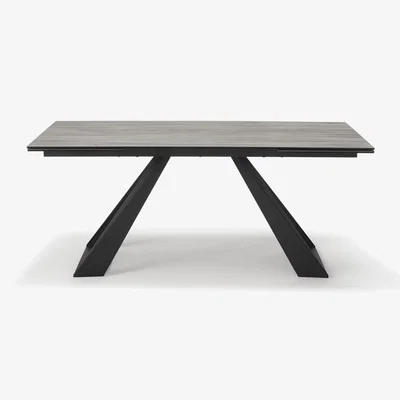 Downtown Spartan Extending Dining Table and 6 Maria Dining Chairs In Grey