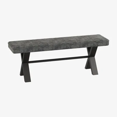 Downtown Downtown Brooklyn 140cm Upholstered Bench - 180cm, Steel