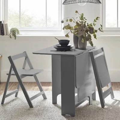 Downtown Julian Bowen Gatan Small Gateleg Table With 2 Chairs - Grey