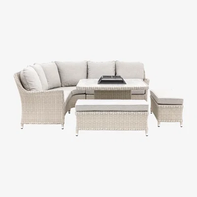 Perch and Parrow Rejuvenate Dining Set with Fire Pit