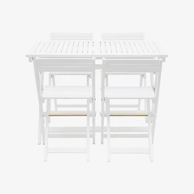 Perch and Parrow Carefree Foldaway Dining Set in White