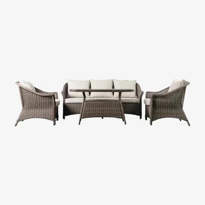 Perch and Parrow Feeder Lounge Dining Set in Grey