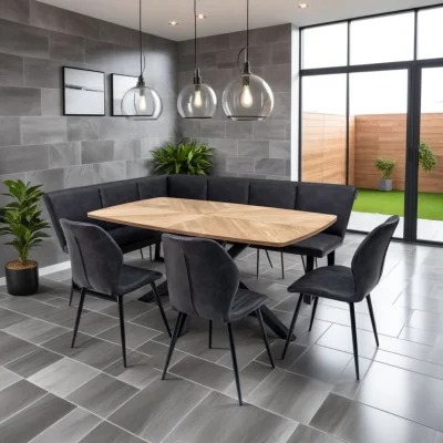 Pagazzi Hampton 1.6m Dining Set with Chairs and Corner Bench