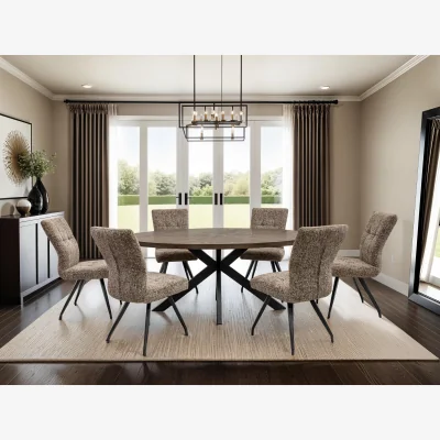 Pagazzi Samara 1.8M Oval Dining Set with 6 Arabella Chairs