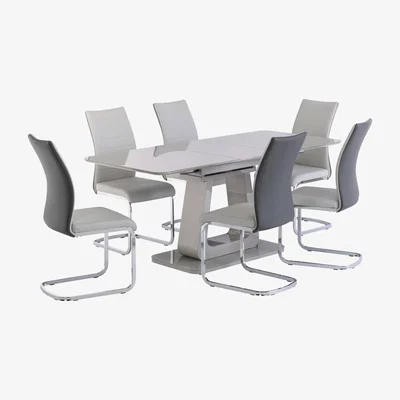 Pagazzi Calgery 6 Seat Dining Set in Grey