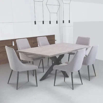 Pagazzi Rimini 6 Seat Dining Set in Grey