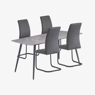 Pagazzi Covelo Grey Marble Dining Set