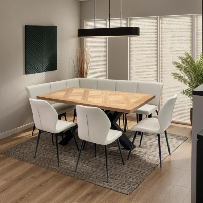 Pagazzi Hugo 1.6m Dining Set with Chairs and Corner Bench