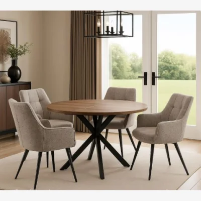 Pagazzi Panama 1.2 Ext Dining Set with 4 Poppy Chairs