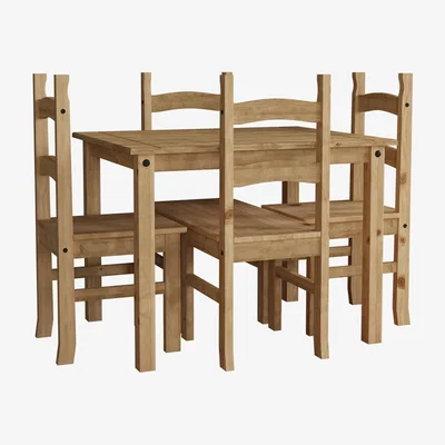 The Range Corona 4 Seater Dining Set  - Pine