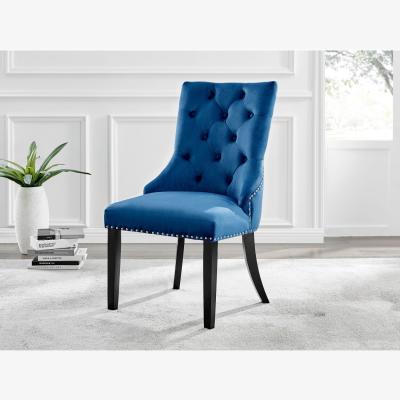 The Range Kylo White High Gloss Dining Table 6 Belgravia Black Leg Chairs - Blue