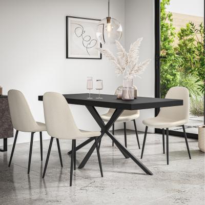 The Range Donni Dining Table And Maya Boucle Chairs - Ivory White / 6