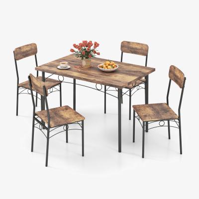 The Range 5-Piece Industrial Kitchen Dining Table Set - Brown