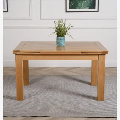 The Range Richmond 140-220cm Oak Extending Dining Table + 8 Montana Leather Chairs - Red