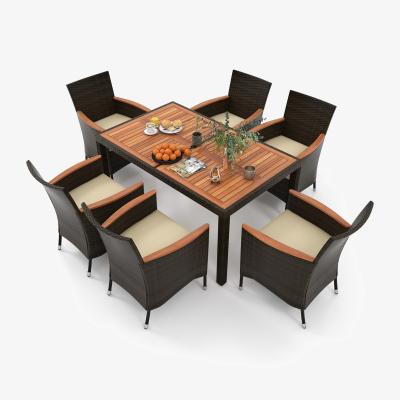 The Range 7 Pieces Patio Dining Set - Brown