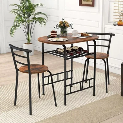 The Range Small Table Set for 2 - Black and Brown