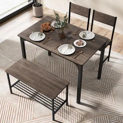 The Range Industrial Dining Table and Chair Set - Brown and black