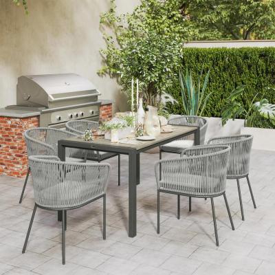 The Range Rattan Dining Set - Grey