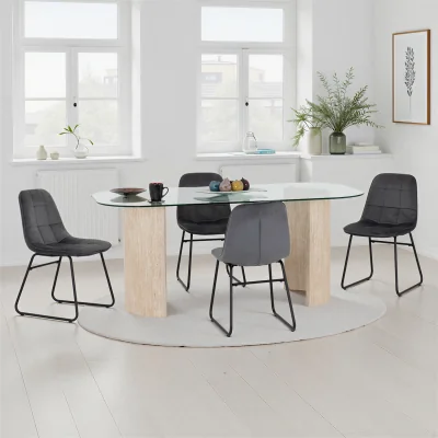 The Range Modena Dining Set with Lukas Chairs - Grey