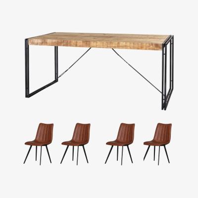 The Range Upcycled Mintis Medium Dining Table Set With 4 Chairs - Light Wood