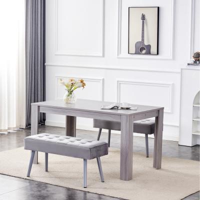 The Range Arrow Effect Dining Set with 2 Benches - Grey