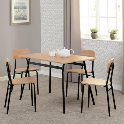 The Range Warren Dining Set (4 Seats) - Russet Oak
