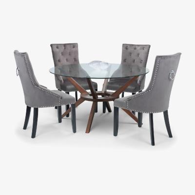 The Range Chelsea 140cm Table and Veneto Chairs Set - Grey