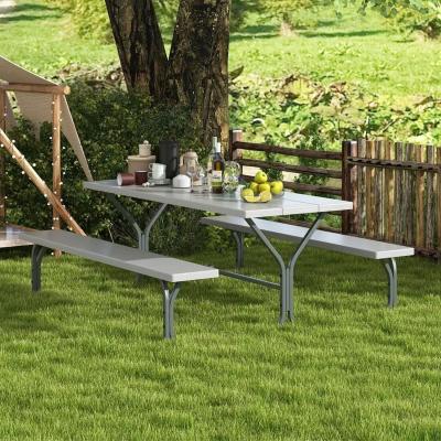 The Range 8 Seater Picnic Table Bench Set - Grey